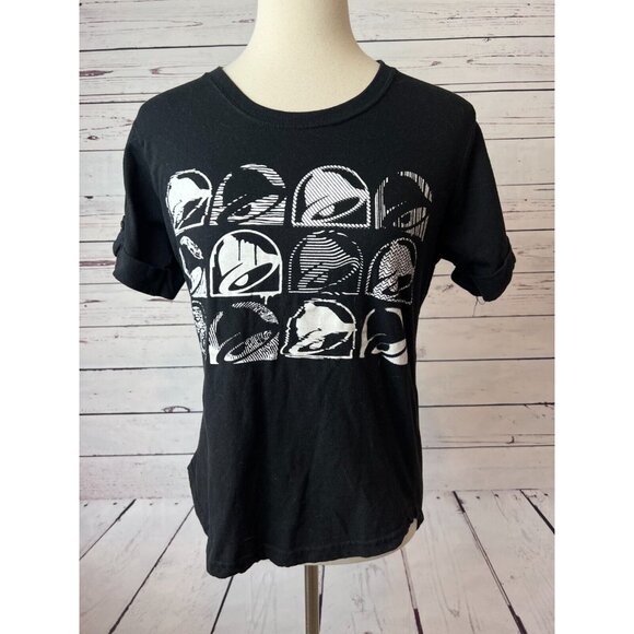 Taco Bell Employee Shirt Black Short Sleeve Button Cuff Size Small Womens - Picture 5 of 8